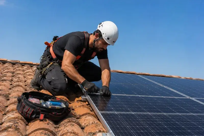 Maintenance et monitoring de panneaux solaires à Langan